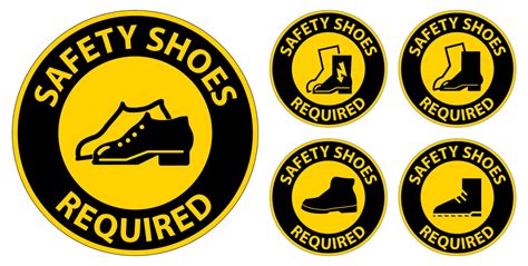 Label Floor Sign Safety Shoes Required Vector Art At Vecteezy