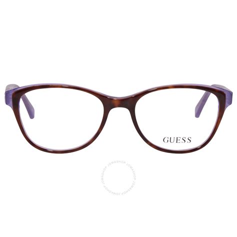 Guess Ladies Tortoise Rectangular Eyeglass Frames Gu2596 Jomashop