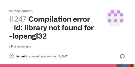 Compilation Error Ld Library Not Found For Lopengl32 Issue 247