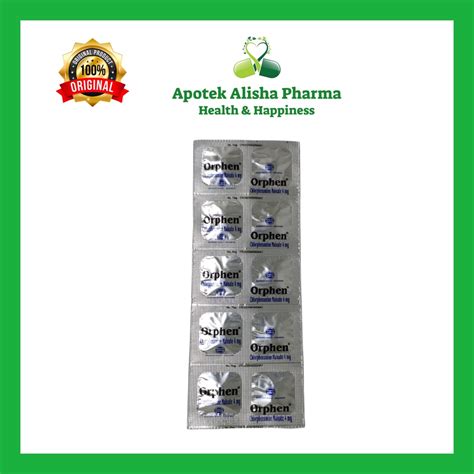 Jual ORPHEN 4mg Strip Isi 10 Tablet Mengobati Gejala Alergi Dan Gatal