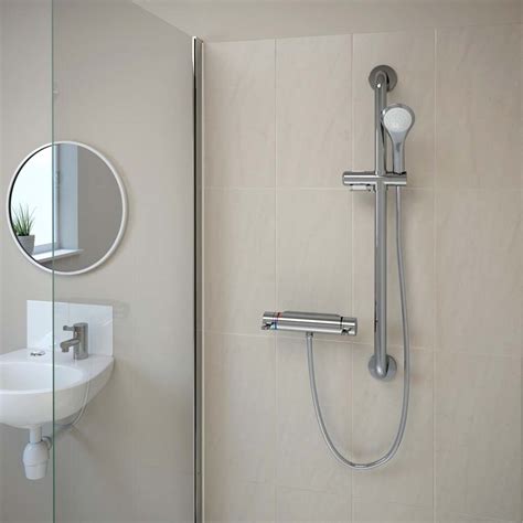 Bristan Opac Thermostatic Exposed Bar Shower Valve With Chrome Levers