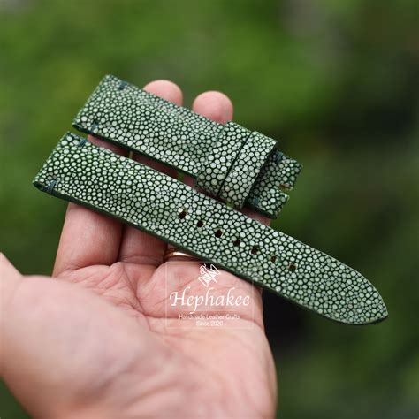 Bespoke Dark Green Stingray Leather Watch Strap Watch Bands ST28