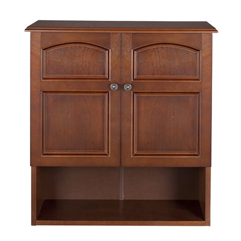 Elegant Home Fashions Martha Wooden Door Wall Cabinet Mahogany