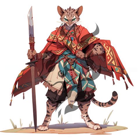 Tabaxi Fighter Adoptable Character Digital Download HD Image - Etsy