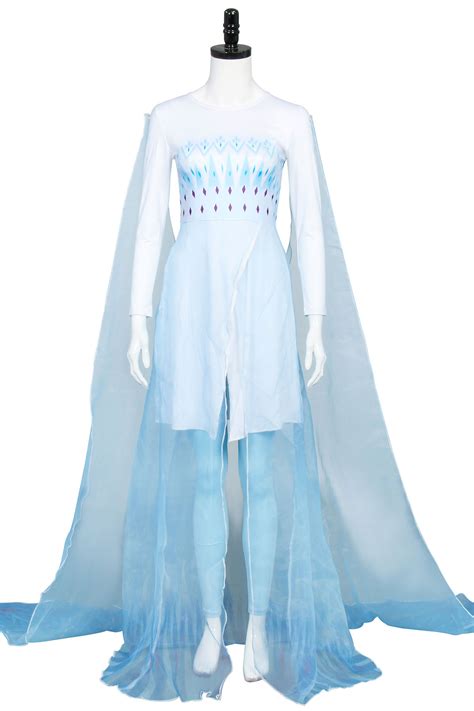 Disney Frozen 2 Elsa Ahtohallan Cave Queen White Blue Gown Dress