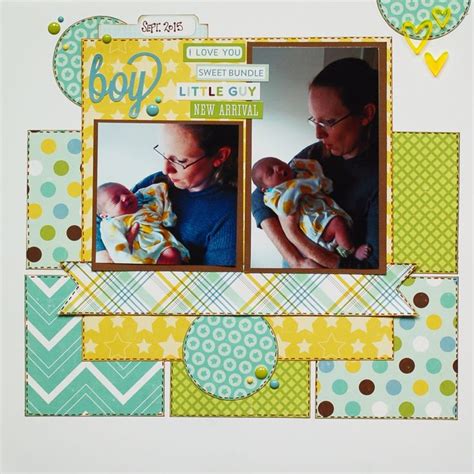 Echo Park Bundle Of Joy Line Baby Boy Scrapbook Layouts Baby Boy