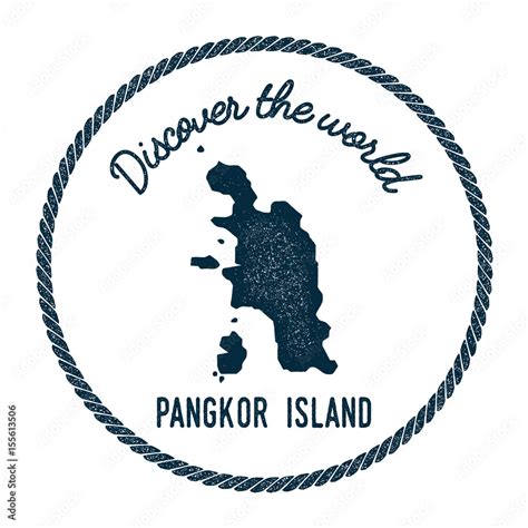 Pangkor Island Map In Vintage Discover The World Insignia Hipster