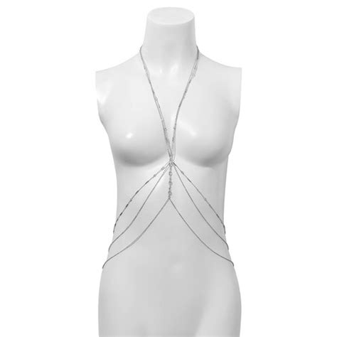 Jual Body Chain Chest Bikini Beach Night Club Gown Elegant Silver D Kab Tangerang