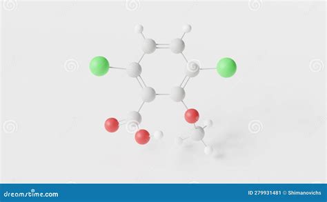 Dicamba Molecule D Molecular Structure Ball And Stick Model