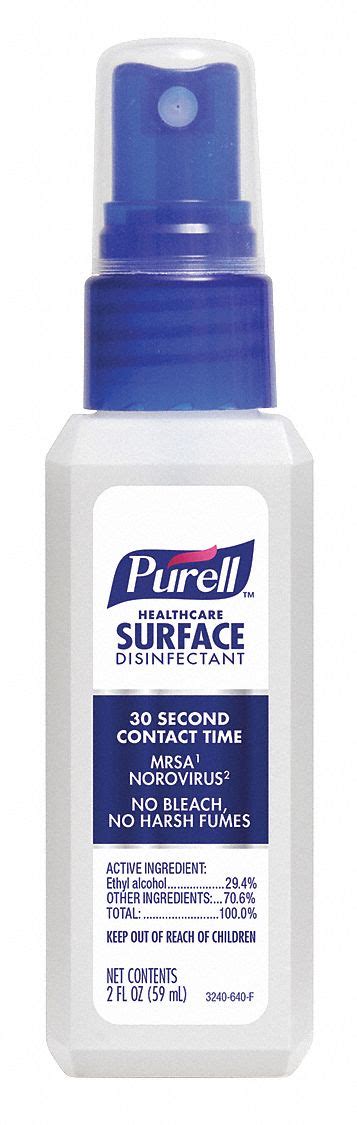 PURELL, Trigger Spray Bottle, 2 oz Container Size, Healthcare Surface ...