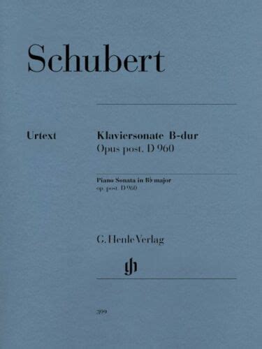 Schubert Piano Sonata B Flat Major D 960 Sheet Music Piano Solo NEW