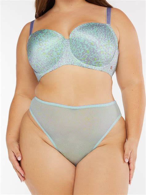 Mesh Crotchless High Leg Bikini In Green SAVAGE X FENTY