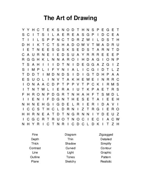 The Art Of Drawing Word Search