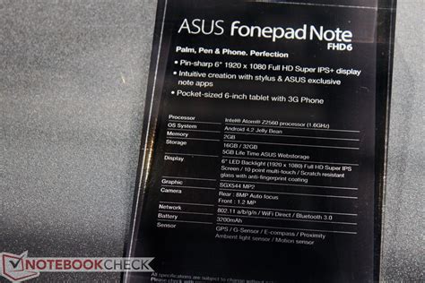 Asus Announces Fonepad Note FHD 6 NotebookCheck Net News