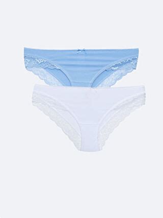 LCW DREAM Beyaz Dantelli Kadın Bikini Külot 2 li S2IK41Z8 JYX LCW
