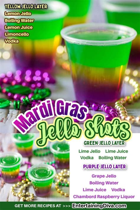 Mardi Gras Jello Shots Jello Shots Mardi Gras Drinks Jello Shot Recipes