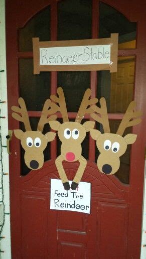 Christmas door decoration.... our own reindeer stable! | Christmas ...