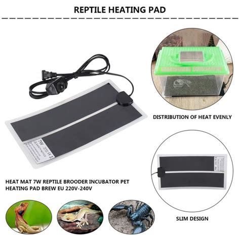 Heat Mat 7W Reptile Brooder Incubator Adjustable Pet Reptile Heating