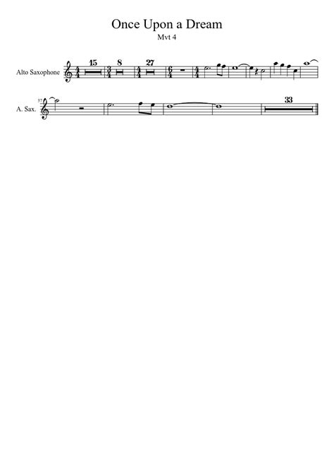 Once Upon A Dream Sheet Music For Saxophone Alto Solo