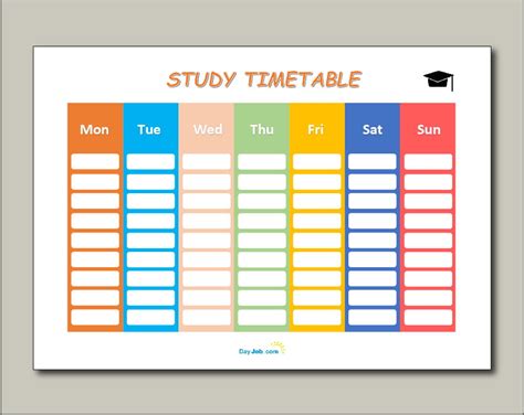 Revision timetable, template, online, free, GCSE, blank, printable, exam, studying