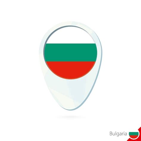 Icono de pin de mapa de ubicación de bandera de bulgaria sobre fondo