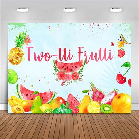 Twotti Frutti Backdrop Girls Summer Second Birthday Party Decor Summer