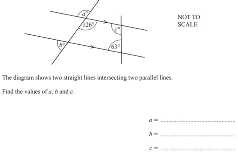 Solved Not To Scale The Diagram Shows Two Straight Lines Intersecting