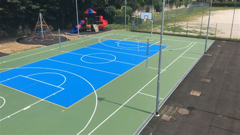 Vista Del Pavimento Del Campo Da Basket