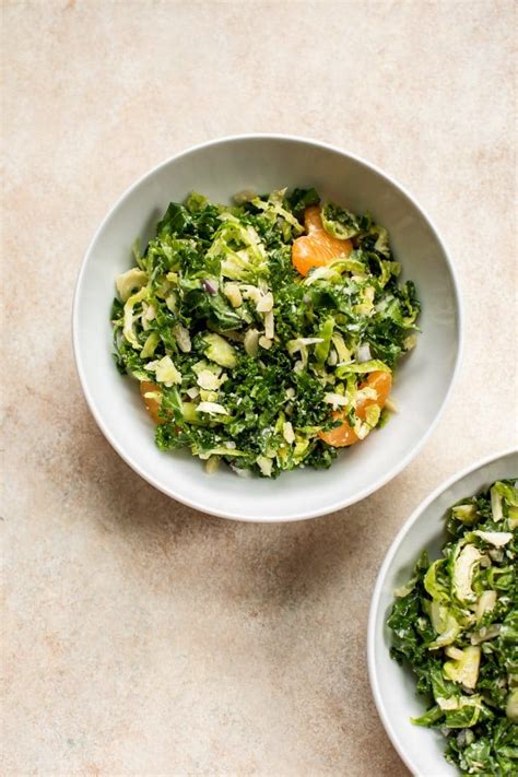 Shredded Kale And Brussels Sprouts Salad Recipe • Salt And Lavender