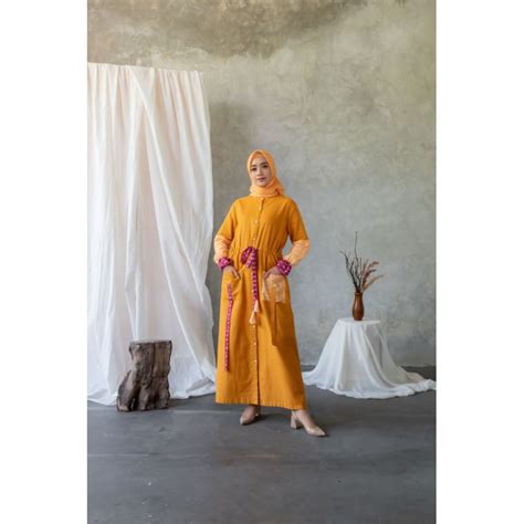 Jual Janna Ameera Nala Dress Mustard Shopee Indonesia