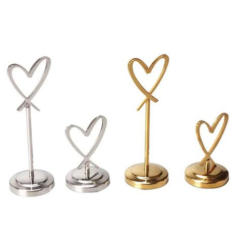 Stainless Steel Heart Shaped Table Number Place Earring Card Display