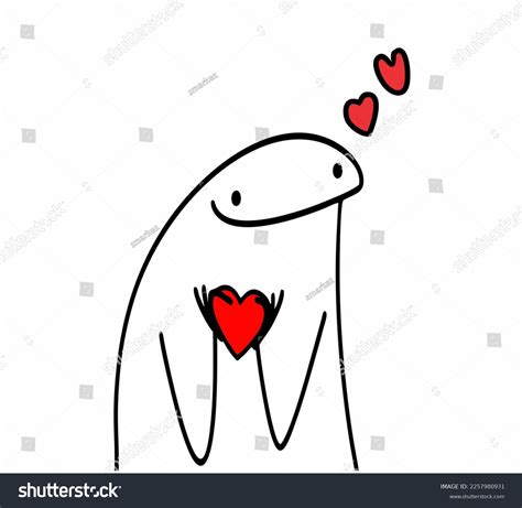 Meme Flork Deformed Hearts Flowers Valentines Stock Vector (Royalty ...