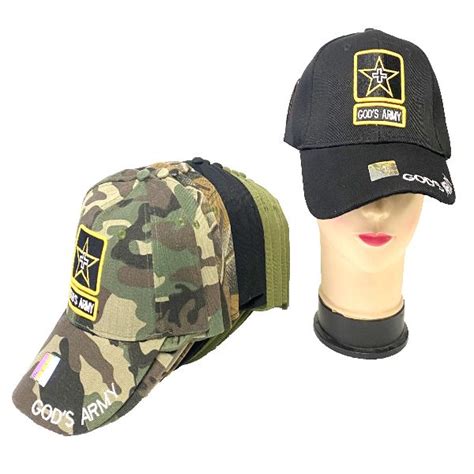 36 Pieces Gods Army Hats Assorted Color Baseball Caps And Snap Backs