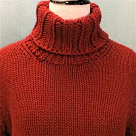 Vintage Gap Sweater Large Red Soft Wool Blend Turtleneck Boxy Etsy