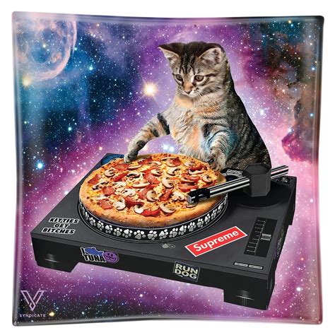 Pussy Vinyl Dj Cat Tempered Glass Ashtray Rolling Papers Supplies