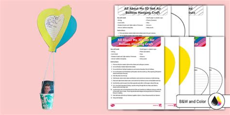 All About Me D Hot Air Balloon Hanging Craft