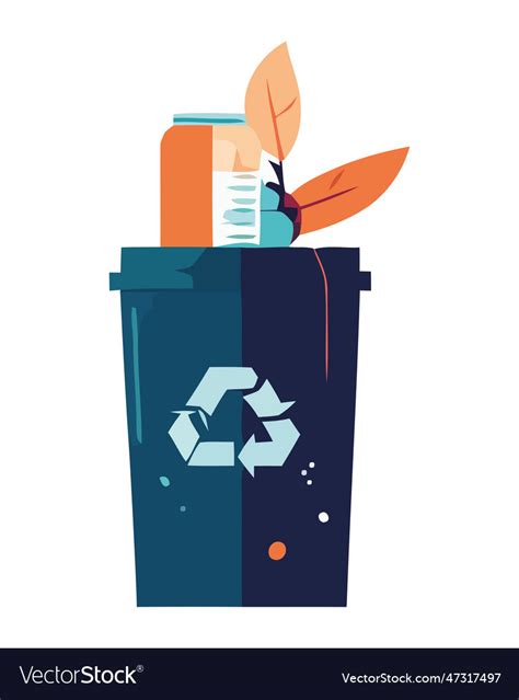 Recycling Trash Bin Royalty Free Vector Image Vectorstock