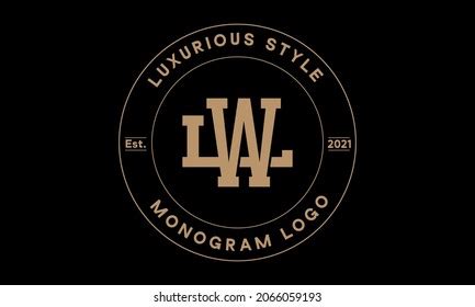 Wl Lw Monogram Abstract Emblem Vector Stock Vector Royalty Free