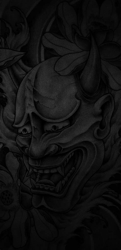 Hannya yoga japonesas negras oscuras Fondo de pantalla de teléfono