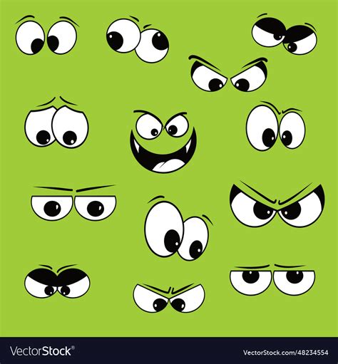 Set of cartoon eye expressions Royalty Free Vector Image