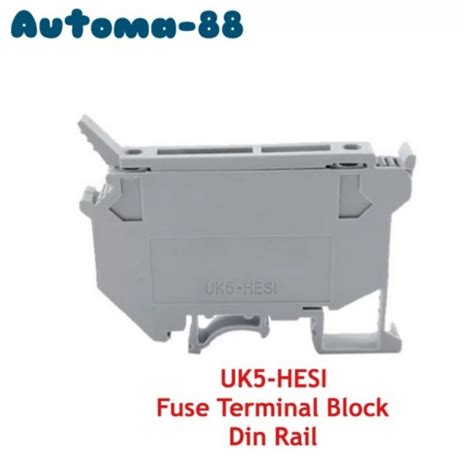 Jual Fuse Terminal Block UK5 HESI Grey Black Din Rail Mount Shopee