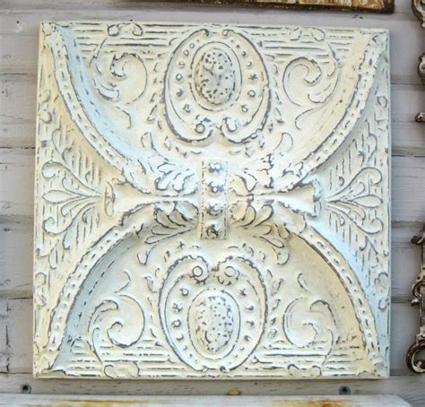 Antique Tin Ceiling Tiles in Whites | Antique tin ceiling tile, Antique ...