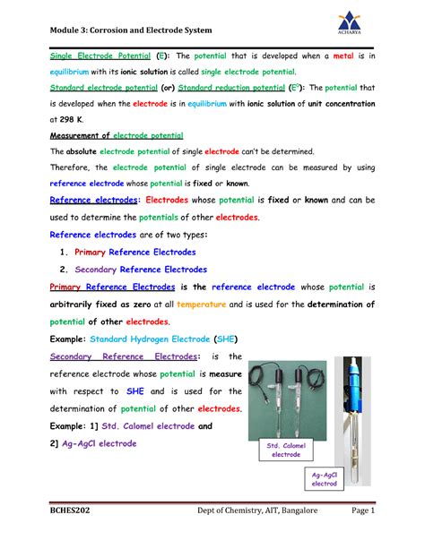 New Module Corrosion And Electrode System Lecture Notes Biotech