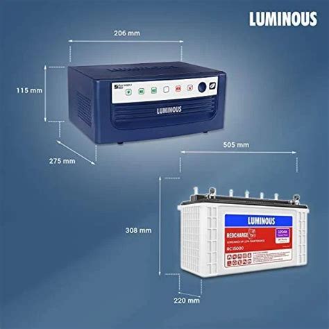 Luminous Eco Watt Neo 700 Inverter 600VA With RC15000 120Ah Tubular