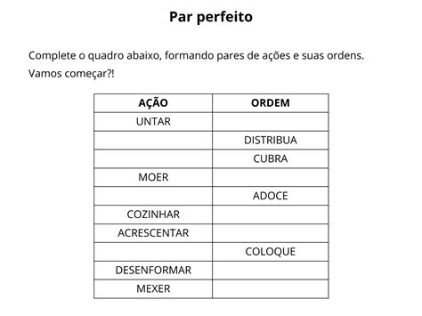 Plano De Aula 3º Ano Receita Análise De Verbos Do Modo Imperativo