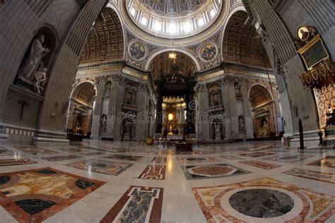 Wide Interior of the Basilica of St.Peter in Vatican Editorial Stock ...