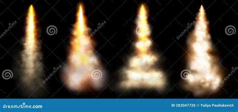 Rocket Smoke Speed Fire Trail Cloud Vector Effect Stock Vector