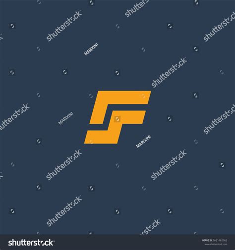 Fs Monogram Logo Flat Yellow Color Stock Vector (Royalty Free) 1651462765