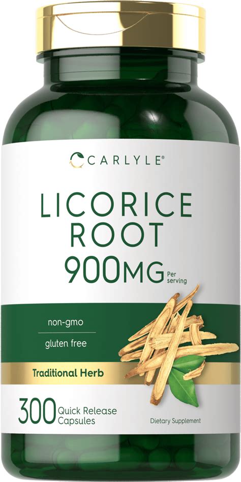 Licorice Root Extract 900 Mg 300 Capsules By Carlyle