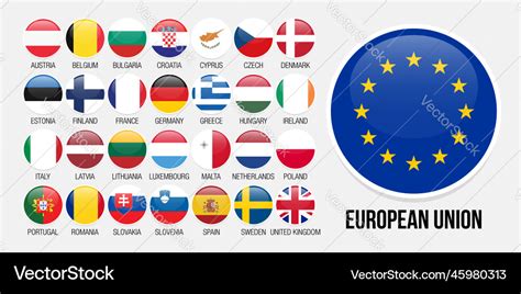 European union countries flags Royalty Free Vector Image